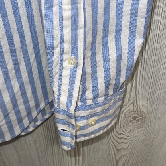 Nautica Men's Light Blue and White Striped Shirt - Picture 6 of 7